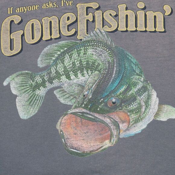 Thrashed Sun Faded Columbia Bass Fishing T-Shirt Paint Bleach Distress 2XL - Picture 4 of 8